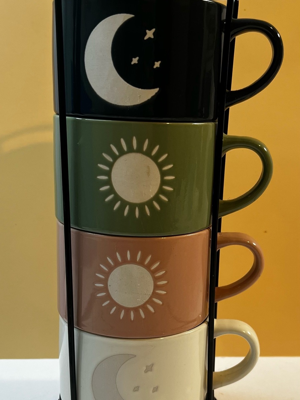 Stackable Celestial Mug Set - Black, Olive, Terracotta, Cream